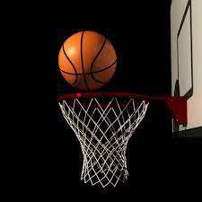 Basketball going into hoop