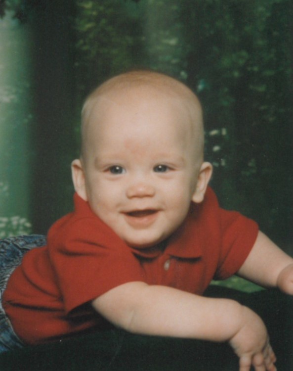 Baby boy picture in red shirt