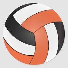 Orange white and black volleyball