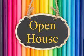 Open House with color pencils behind