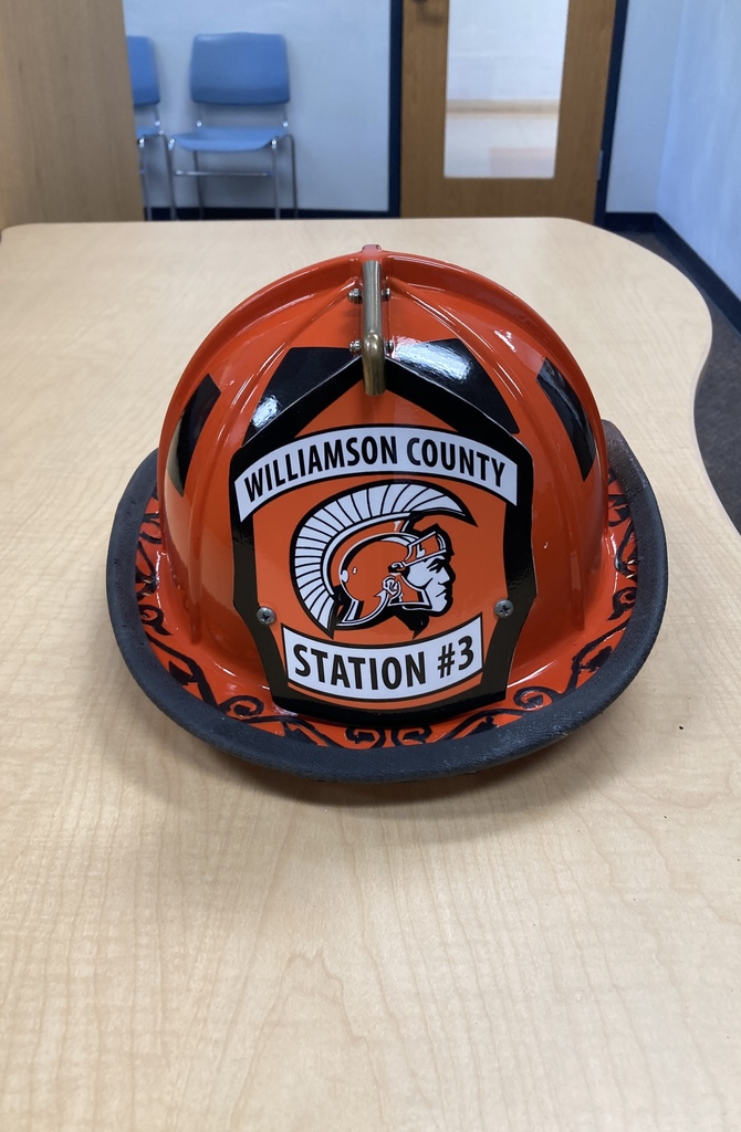 Orange Firefighter helmet with trojan head