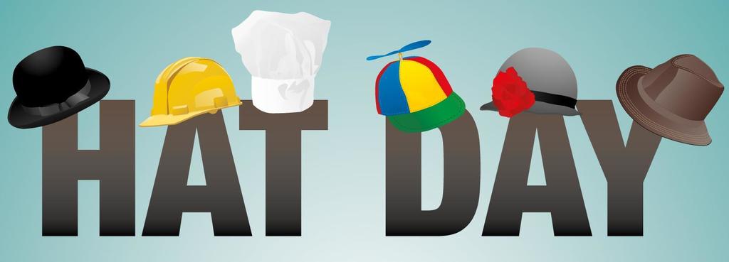 different types of hats on the words "hat day"