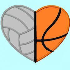 Half volleyball basketball heart
