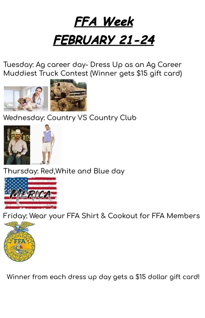 schedule of events for FFA week
